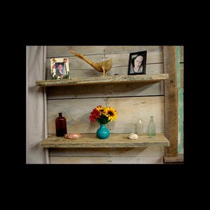 SHELF (1.5&quot; thick X 5 to 6&quot;deep X 25 to 40 inches Long) Made with Ocean Driftwood, Farmhouse shelf