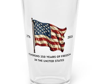 Vaso de pinta conmemorativo del 250.º aniversario de Estados Unidos, artículo patriótico, regalo patriótico, obsequio en homenaje a Estados Unidos