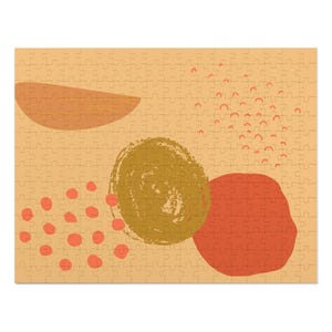 Autumn Abstract Jigsaw Puzzle, Peach Brown Orange, 252 500 1000 Piece, Relaxing Mindfulness Activity, Fall Season Hobby, Home Decor, Gift