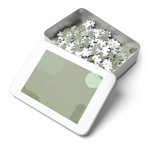 Salie groene abstracte puzzel, mindfulness-puzzel voor volwassenen, artistieke puzzel voor ontspanning, verlooppuzzel, puzzel abstracte kunst,