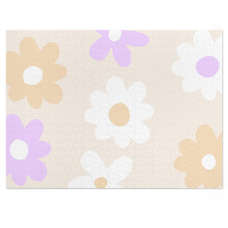 Neutral Lavender Daisy Jigsaw Puzzle, 252 1000 Pieces - Relaxing ...