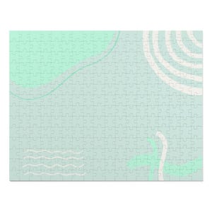 Mint Green Abstract Aesthetic Modern Jigsaw Puzzle (252, 500,1000 Piece) - Relaxing Pastime for Adults and Kids, Calming Puzzle for Stress