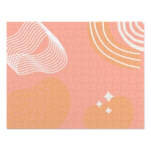 Swirly Pfirsich Rosa Ästhetik Puzzle (252, 500, 1000 Teile) - Entspannende künstlerische Herausforderung für Erwachsene und Kinder, lustige Familie