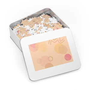 Peachy Pink Orange Abstract Aesthetic Jigsaw Puzzle (252, 500,1000 Piece)