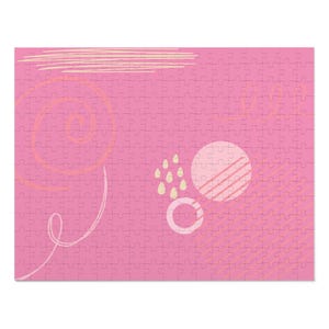 Bright Pink Light Pink Abstract Aesthetic Jigsaw Puzzle (252, 500,1000 Piece) - Fun Family Activity, Relaxing Hobby, Mindfulness Game, Home