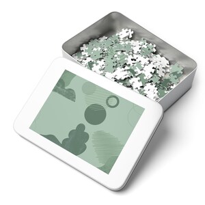 Jigsaw Puzzle, Jungle Dark and Light Green Abstract Aesthetic (252, 500,1000 Piece) - Nature Lovers Gift Idea, Relaxing Activity,