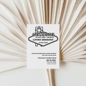 Las Vegas Elopement Ankündigung, We Eloped Einladung, Elopement Kartenankündigung, Hochzeitseinladung zum Empfang, Eloped Karte