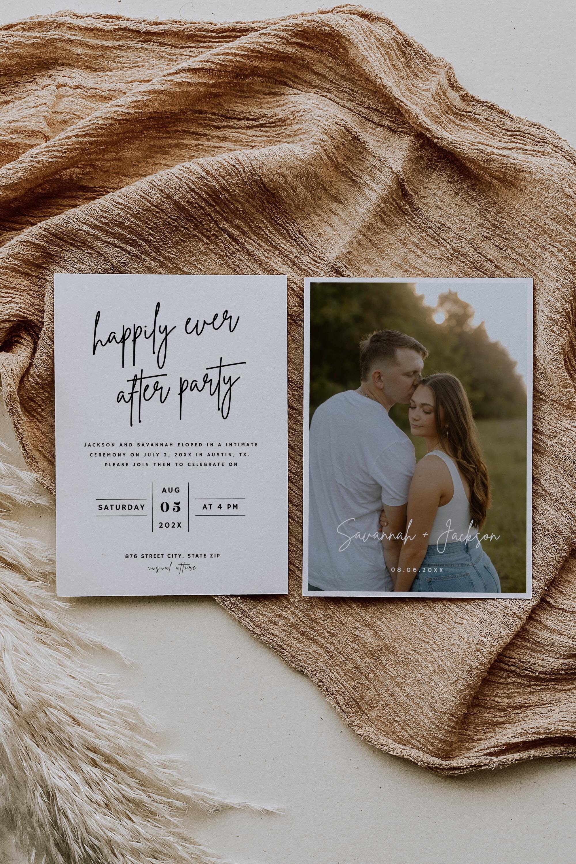 Printable Elopement Announcement, Elopement Photo Template, Elopement ...