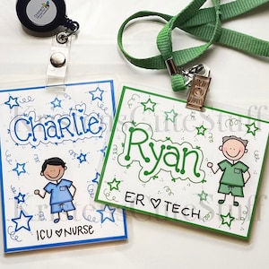 Med Men - Personalisiertes Namensschild - Custom Badge Buddy - Süßes Badge Back - Pflegeheim Zubehör - Lehrer Zubehör