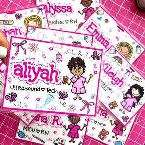 Full Custom HORIZONTAL Badge Buddy 4” WIDTH X 3” LENGTH - Cute Badge Back - Personalized Name Tag - Healthcare Accessories