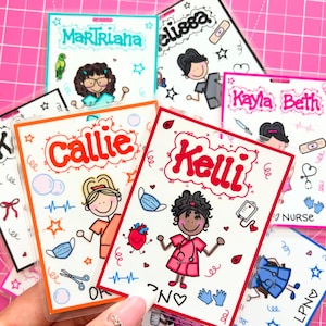 Full Custom VERTICAL Badge Buddy 4” WIDTH X 3” LENGTH - Cute Badge Back - Personalized Name Tag - Healthcare Accessories