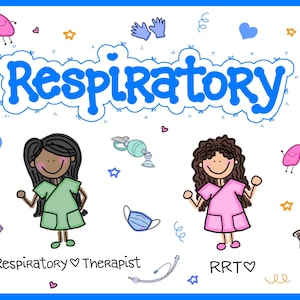 Respiratory “AS-IS” Background VERTICAL Badge Buddy 4”W X 3”L - Cute Badge Back - Personalized Name Tag - Healthcare Accessories