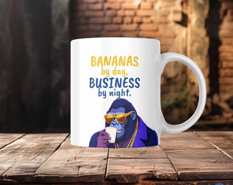 モンキーマグ、モンキーギフト、ゴリラ好きの方へのギフト、面白いモンキーカップ、かわいいチンパンジー、コーヒー好きの方、動物好きの方、ユニークなデザイン、気の利いたユーモア