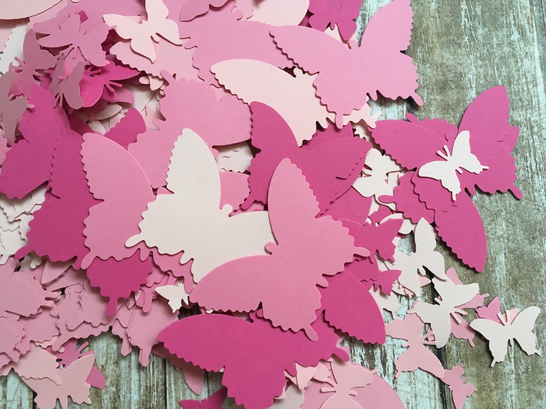 Pink Butterfly Paper Die Cuts Set, 245pcs | Country Butterflies for ...