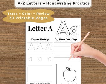 Alphabet Tracing Workbook A-Z: Handwriting Practice (Printable PDF)