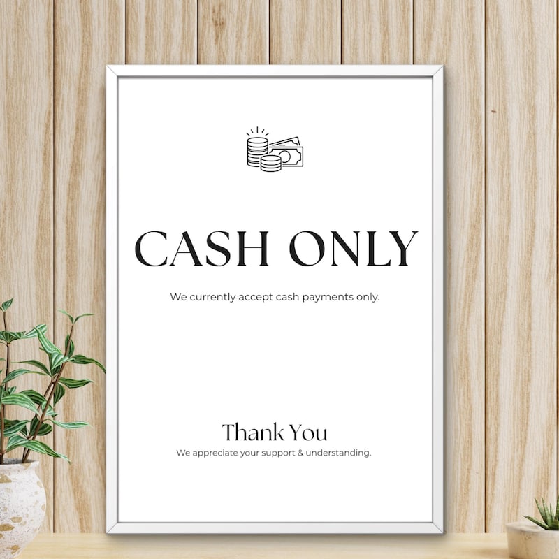 Cash Only Signs - Etsy