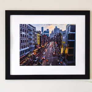 NYC Chinatown Art: Sunset from Manhattan Bridge Art Print | New York City Wall Art with view of Chinatown Print