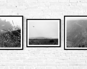 California Coast Photography Print Set: Black and White Landscape Art