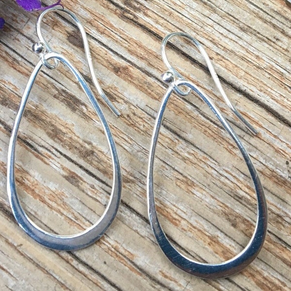 Simple Silver Earrings, Everyday Sterling Earrings, Sterling Silver Teardrop Earrings