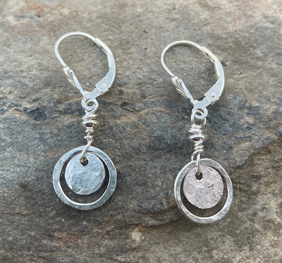 Hammered Sterling Casual Earrings