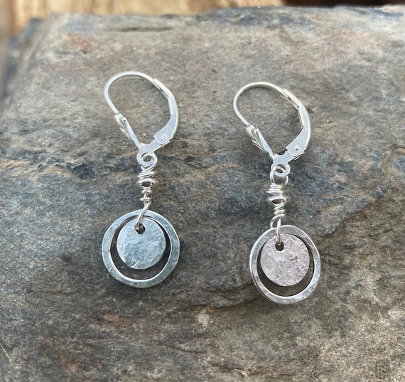 Hammered Sterling Casual Earrings