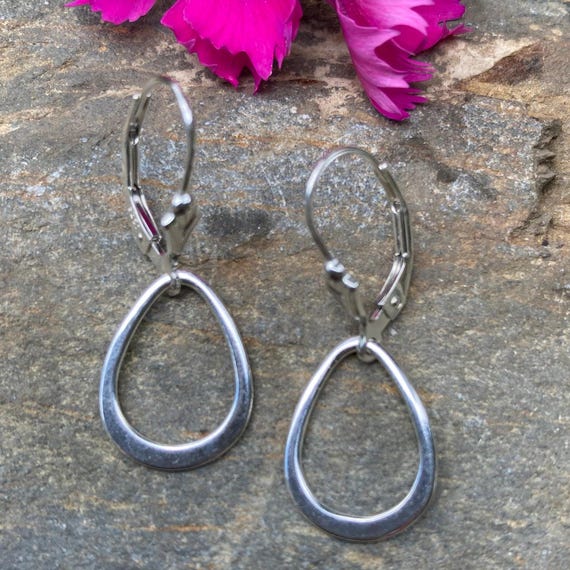 Small Shiny Sterling Teardrop Earrings