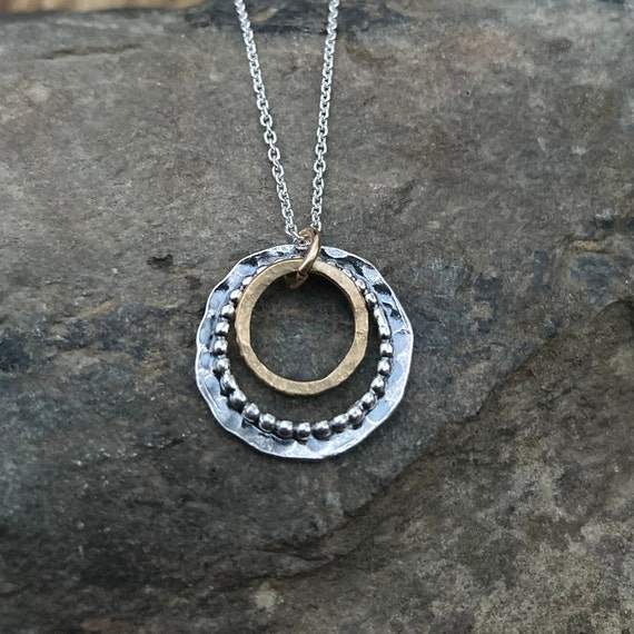 Two Tone Circle Necklace