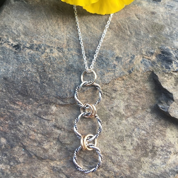 Triple Circle Sterling /Gold Filled Pendant