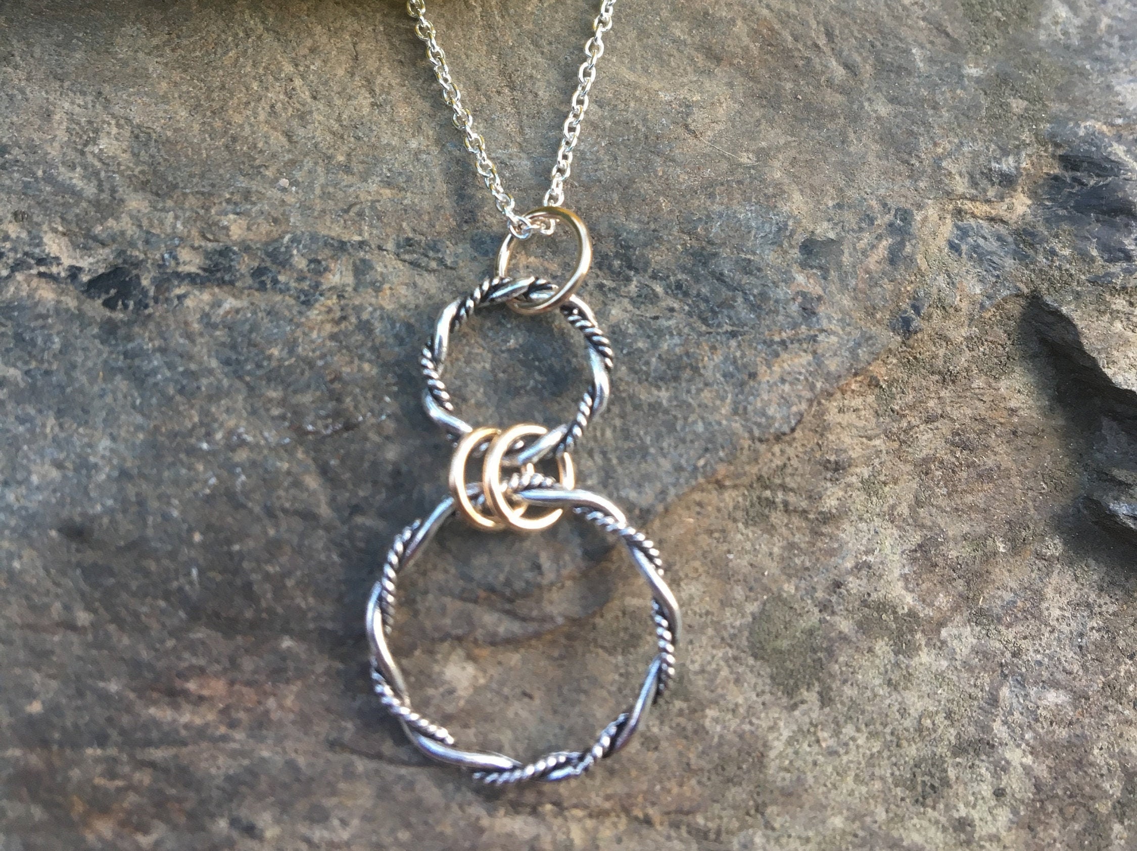 The Claire Two Circle Necklace (Gold or Silver) | Circle Circle Jewelry