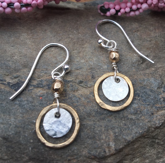 Sterling Gold Filled Disc Earrings