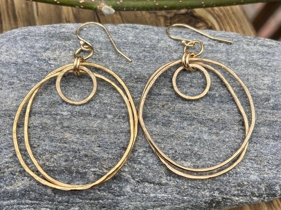 Large Freeform 14k Gold Filled Earrings