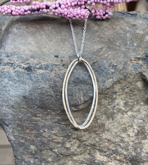Two Tone Marquise Necklace