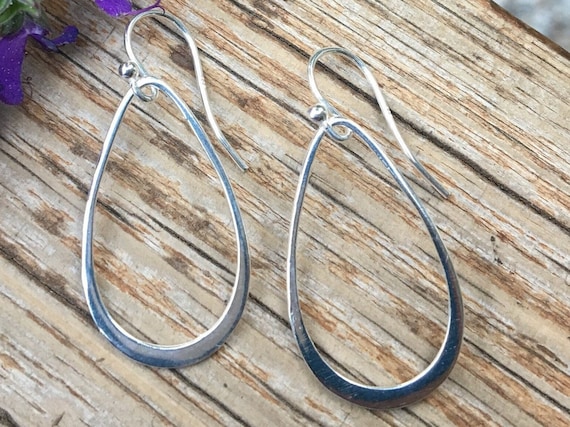 Simple Silver Earrings, Everyday Sterling Earrings, Sterling Silver Teardrop Earrings