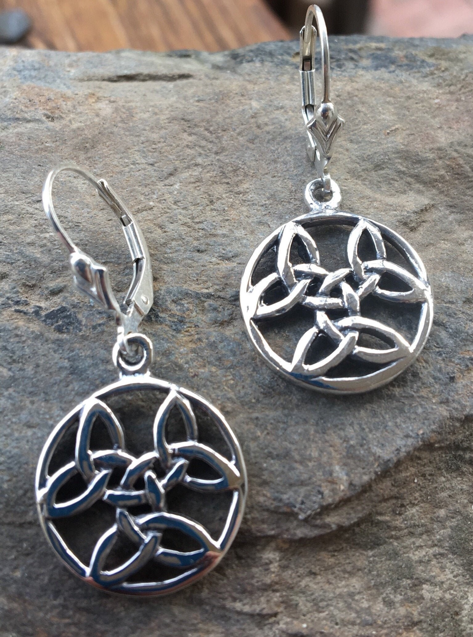 Sterling Celtic Earrings, Irish Celtic Earrings, Celtic Dangles, Irish