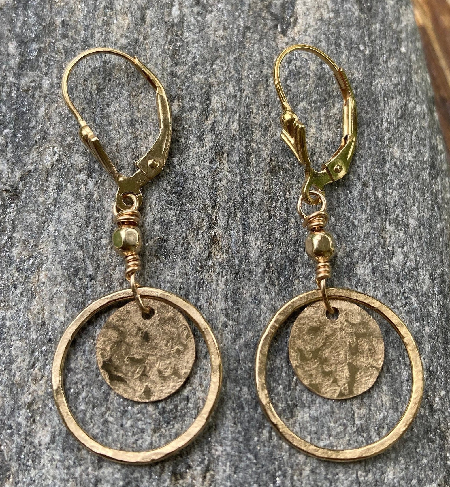 Tiny Hammered Disc Earrings – A Box For My Treasure