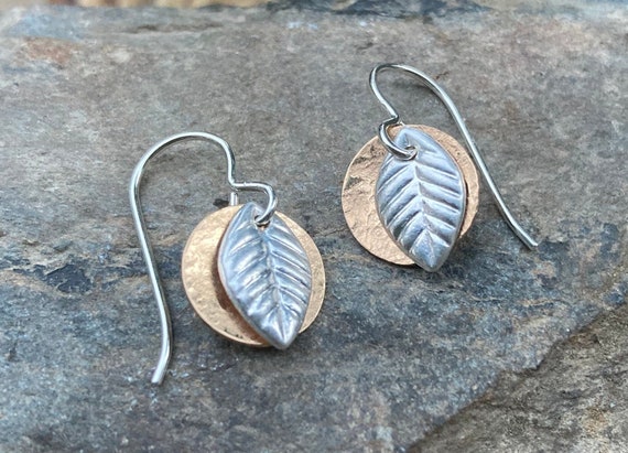 Sterling Gold Filled Leaf Earrings