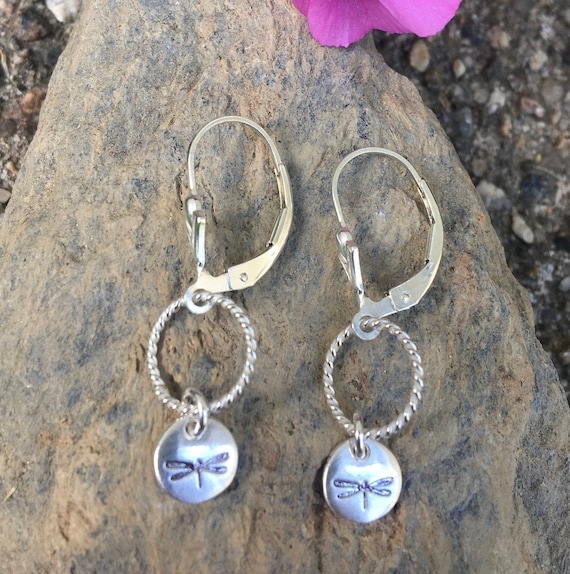 Sterling Dragonfly Earrings, Gift for Nature Lover