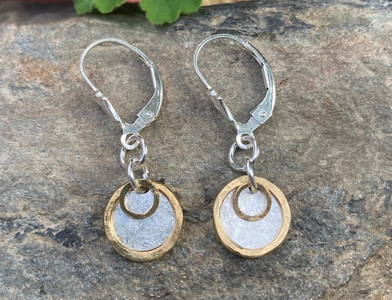 Sterling Gold Filled Disc Layered Earrings