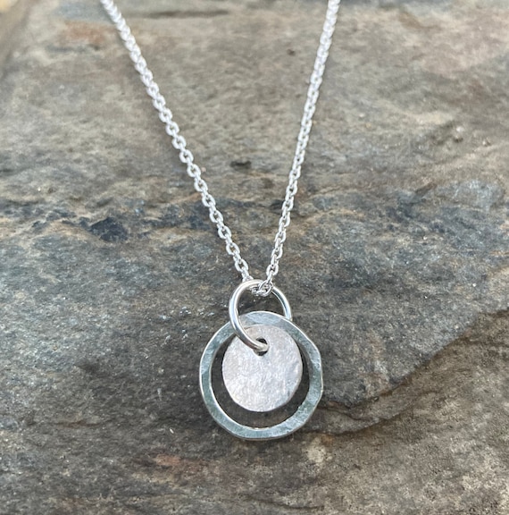 Sterling Dainty Circle Necklace