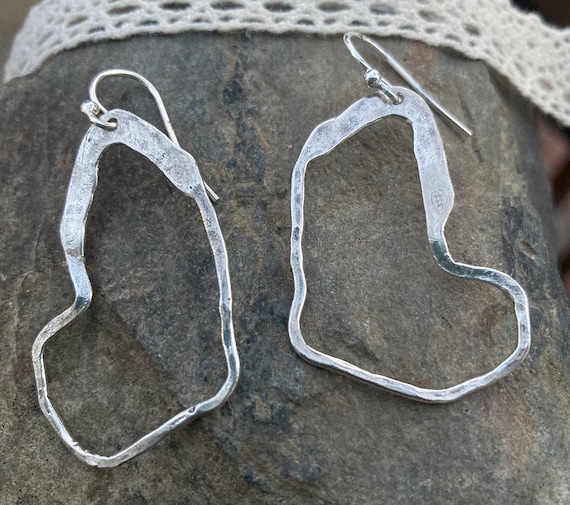 Sterling Freeform Heart Earrings