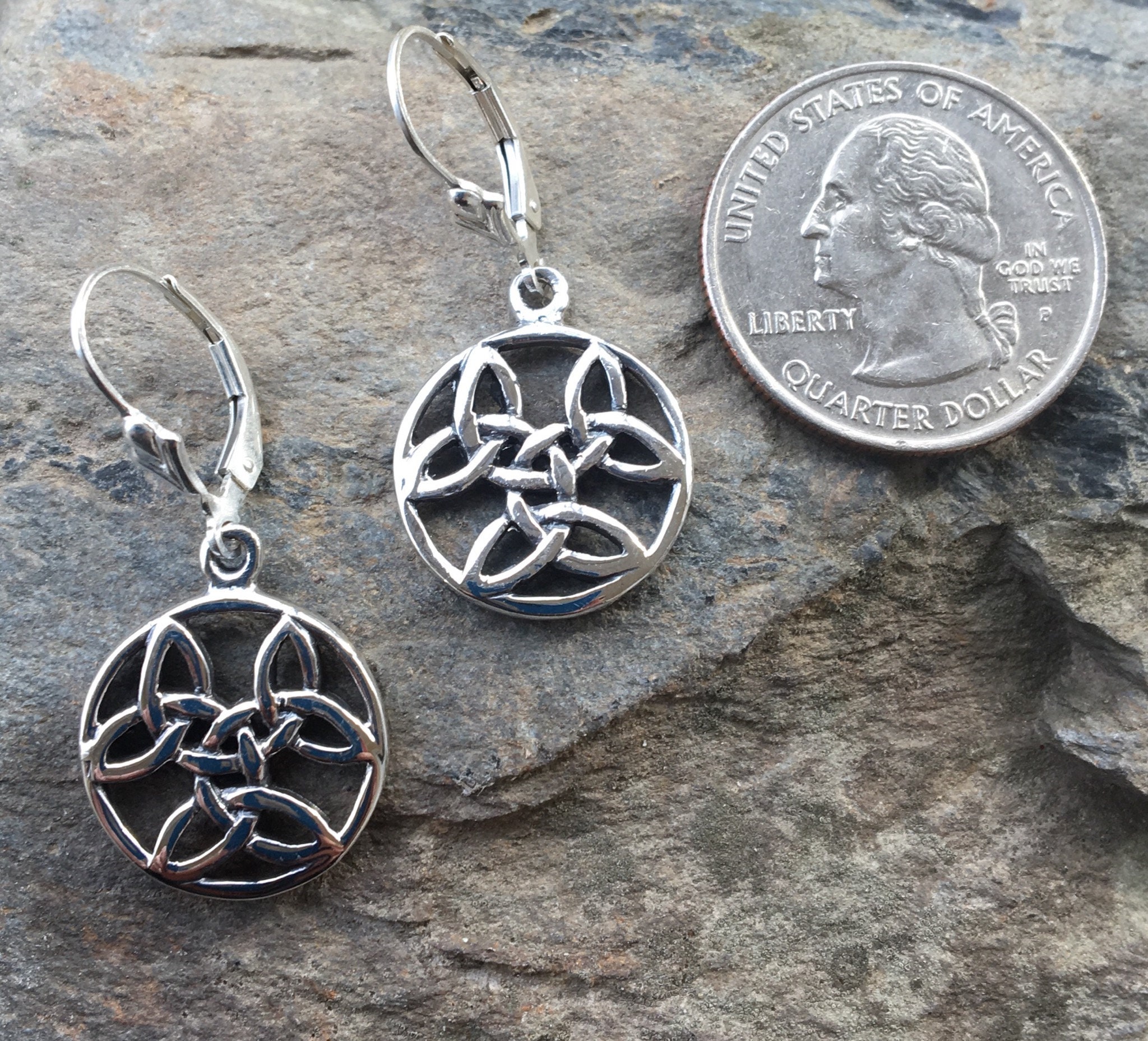 Sterling Celtic Earrings, Irish Celtic Earrings, Celtic Dangles, Irish