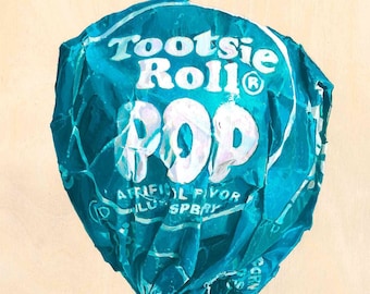 Blue Raspberry Tootsie Roll Pop, Fine Art Print – Free US Shipping