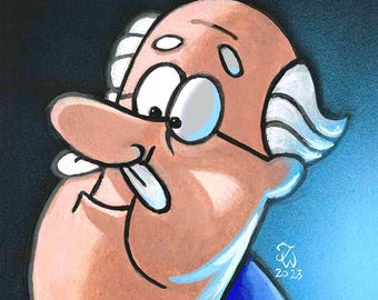 Phineas J. Whoopee, Original framed gouache painting.