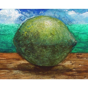 Lime at the Beach, Fine art Print, &quot;Eat a Lime 1&quot;