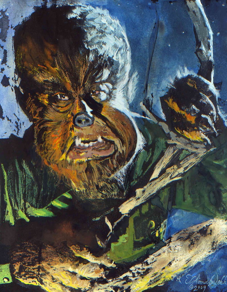 The Wolf Man Lon Chaney Jr, Fine Art Print . image 1