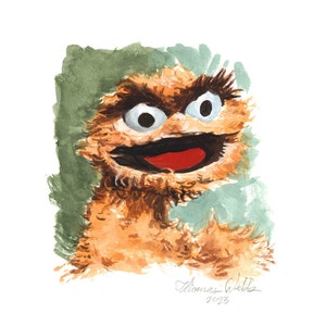 Oranje Oscar de Grouch (seizoen één), Fine Art Print