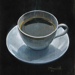 Caffe Americano, Cup of Coffee, Fine Art Print, Signed Limited Edition image 1