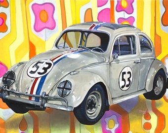 Herbie the Love Bug, Fine Art Print "Sock it to Me" by Thomas Webb