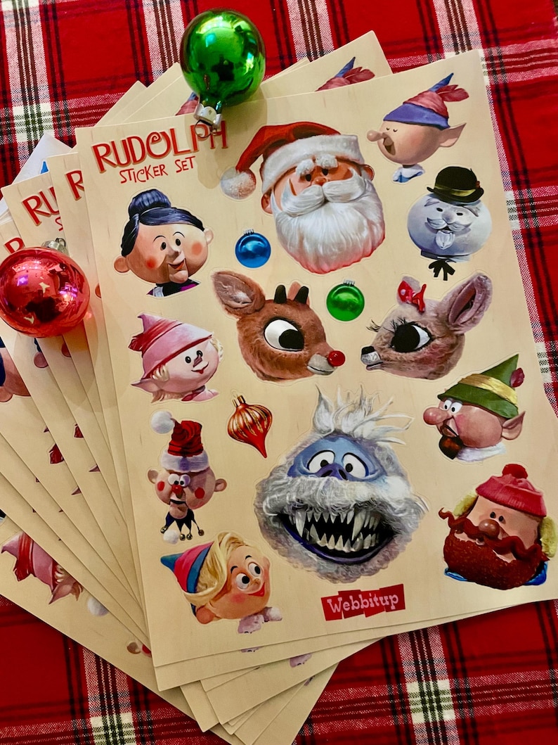 Rodolf Window Sticker Rudolph the Red Nosed Reindeer Sticker Set, Vinyl Sticker Sheet - Etsy