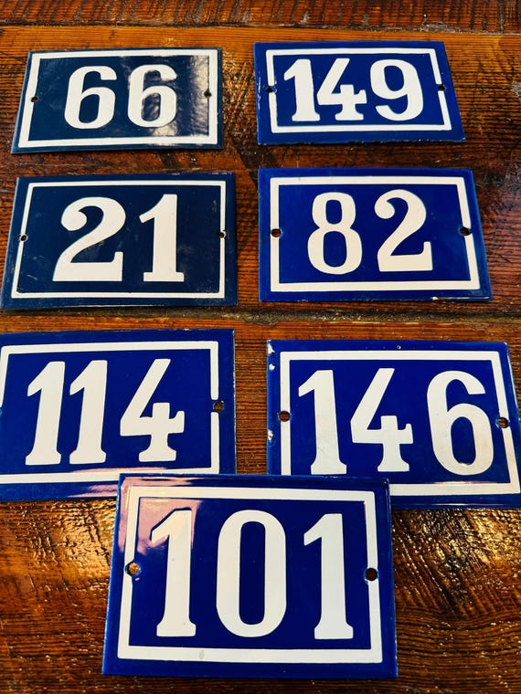 French Enamel House Number